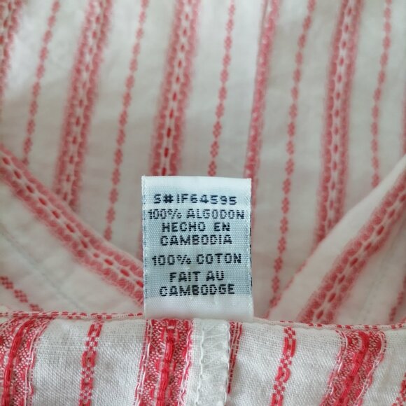 NWT Izod Womens White Pink Striped Collared Y2K Button Up Shirt Plus Size 3X - Picture 6 of 8